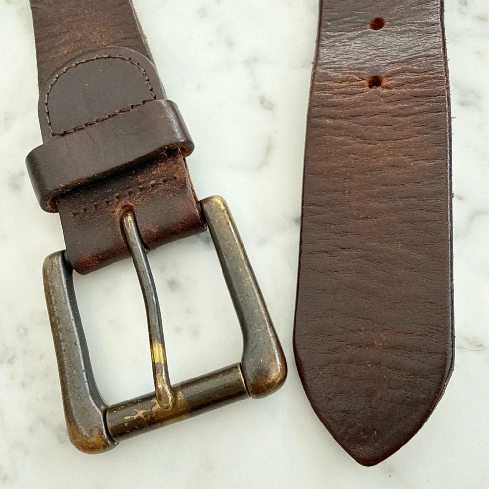 Old Navy Belt Brown Leather Belt Mens XL